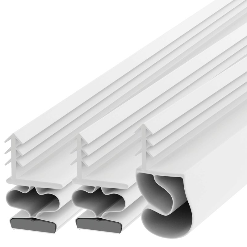 Trademark Hardware TMH Metal Door Weather Stripping - Magnetic Kerf Door Seal Kit, Full Set 36" x 84" - White Kerf Weather Stripping - Image 1